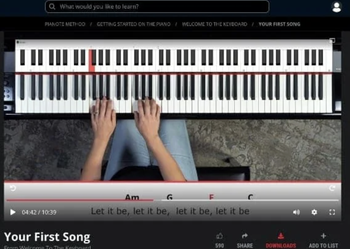 Pianote app screenshot