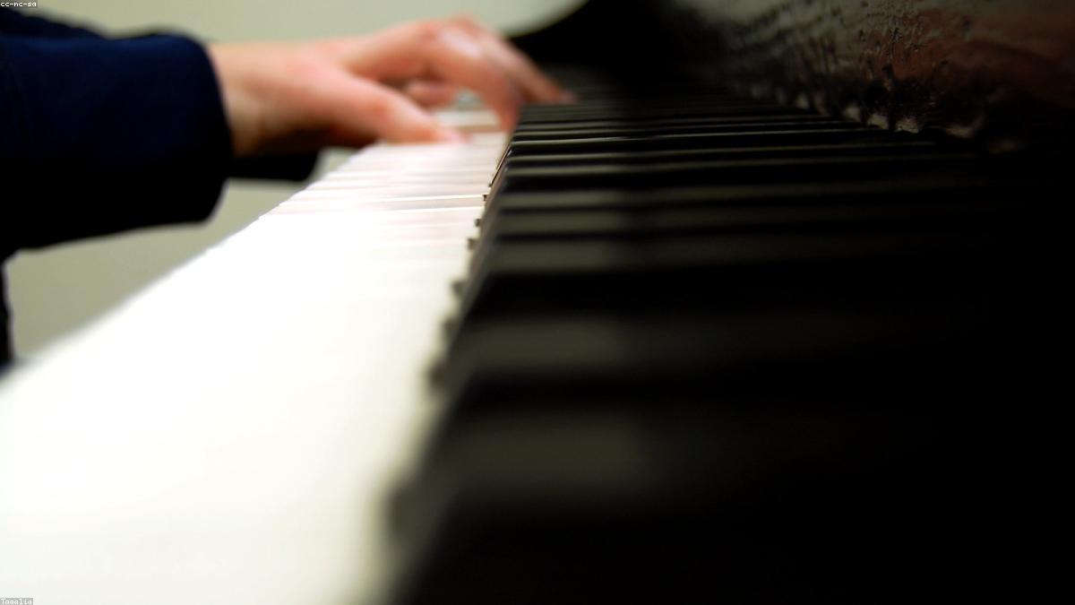 A pianist practicing with real-time feedback on their playing